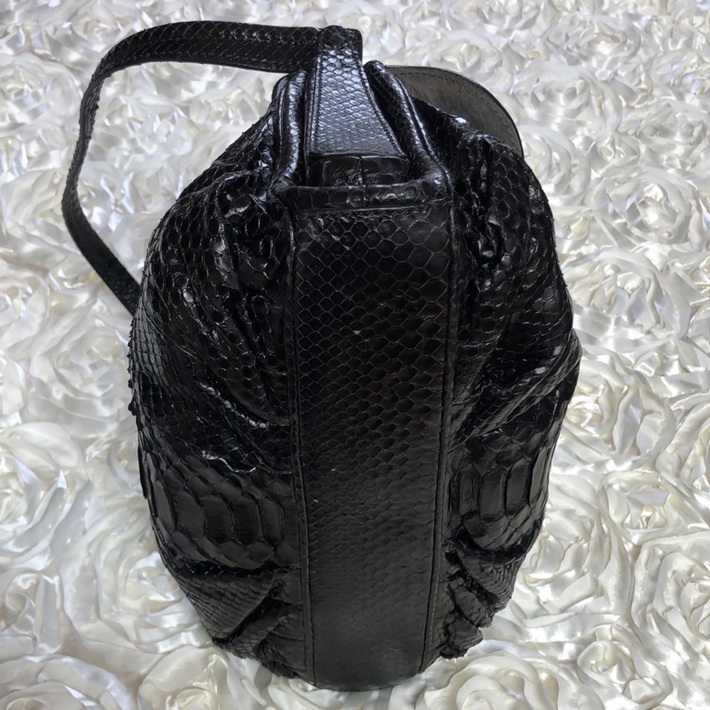 Zagliani Bag Black Python Leather - image 5